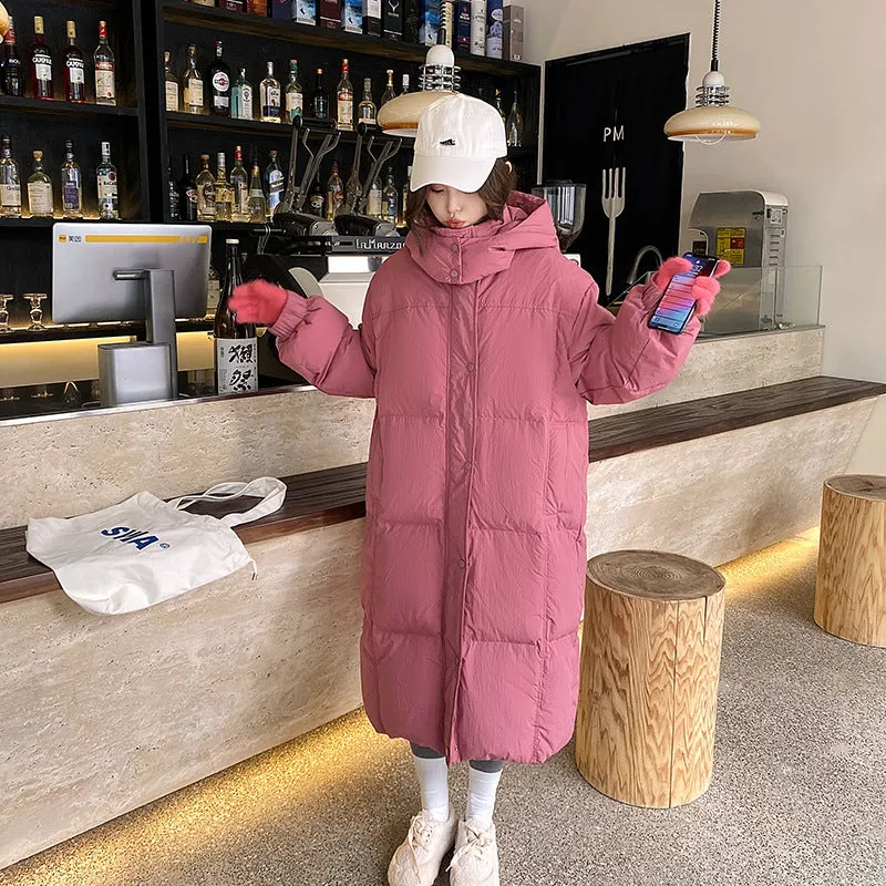Stylish Full-Zip Women's Puffer Coat with Removable Hood and Padded Sleeves