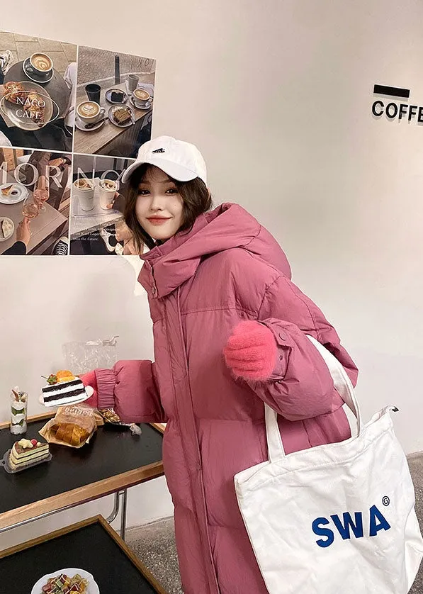 Stylish Full-Zip Women's Puffer Coat with Removable Hood and Padded Sleeves