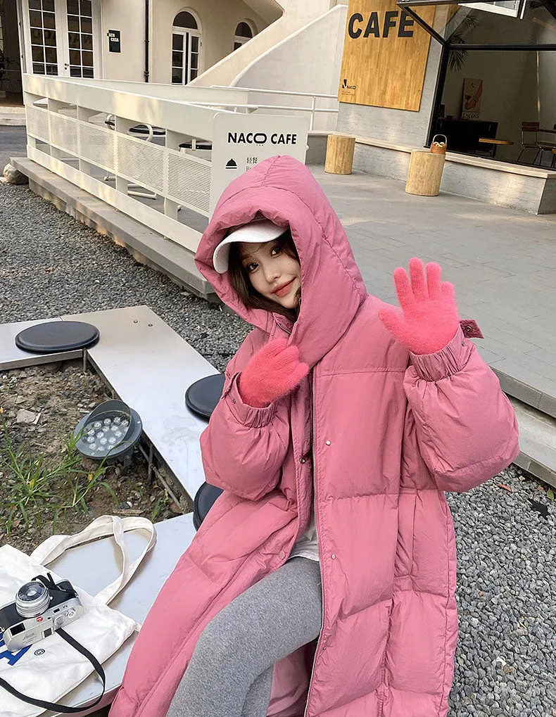 Stylish Full-Zip Women's Puffer Coat with Removable Hood and Padded Sleeves