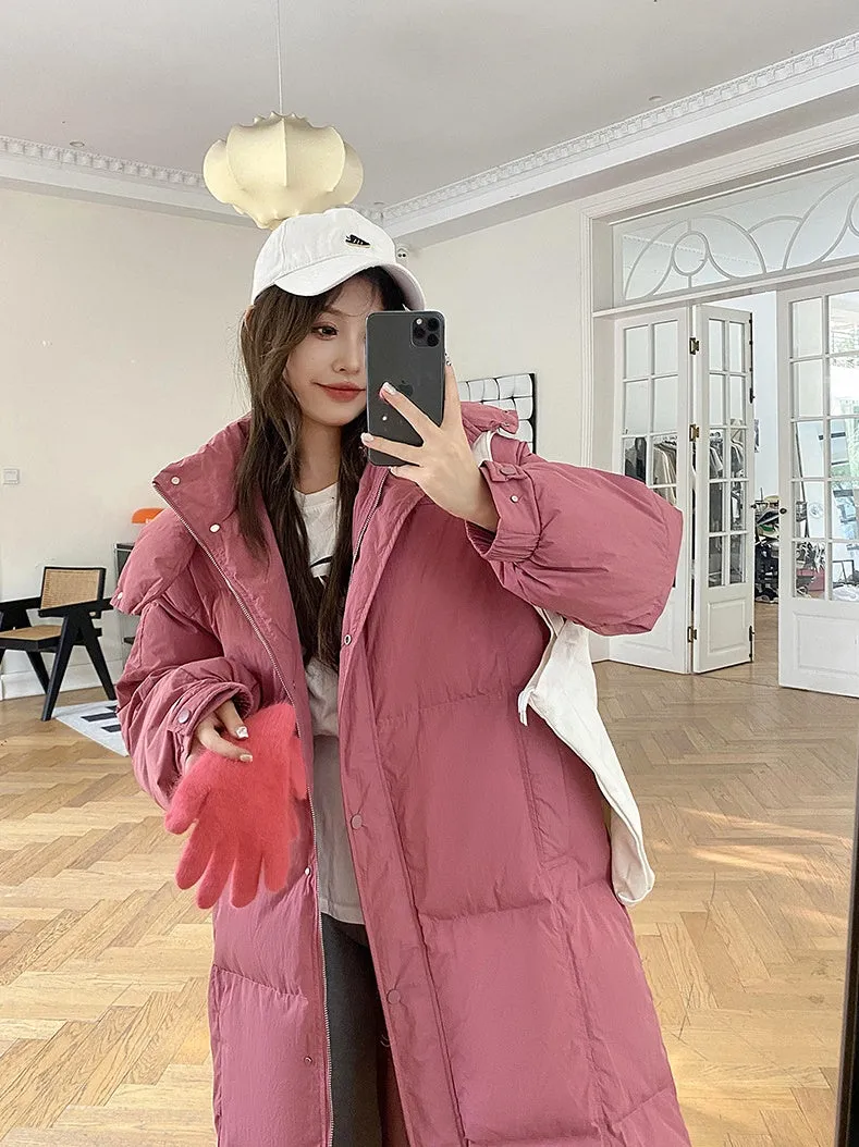 Stylish Full-Zip Women's Puffer Coat with Removable Hood and Padded Sleeves