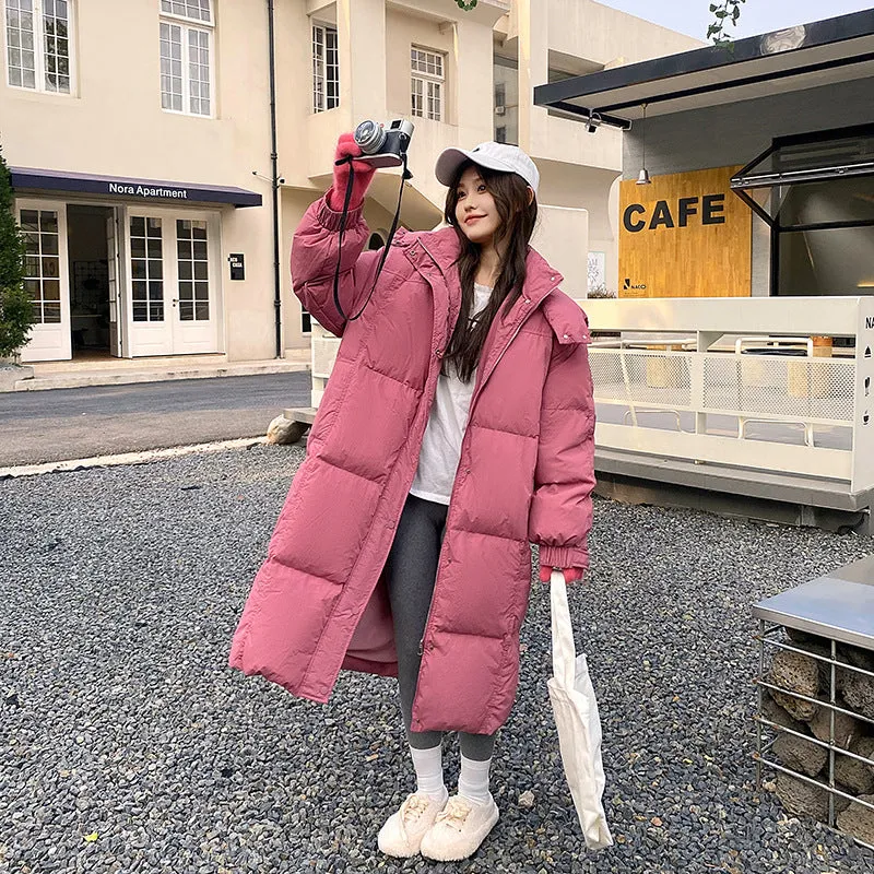 Stylish Full-Zip Women's Puffer Coat with Removable Hood and Padded Sleeves