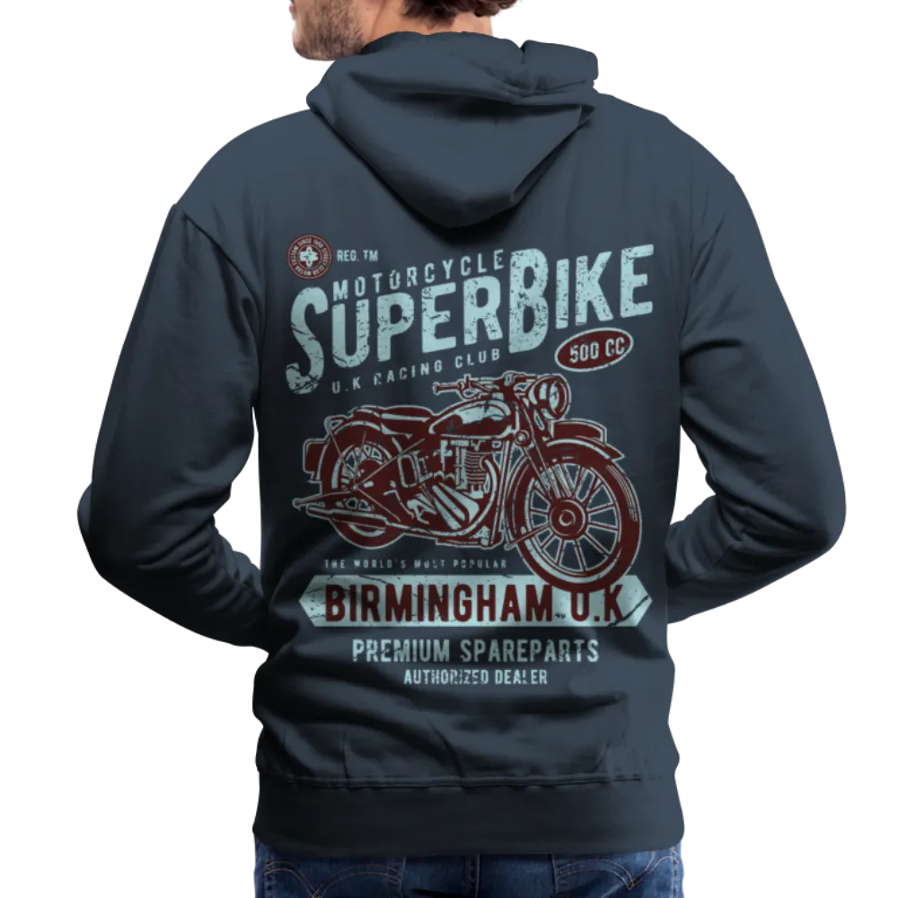 Super Bike Motorcycle Hoodie - Black Fleece Zip-Up