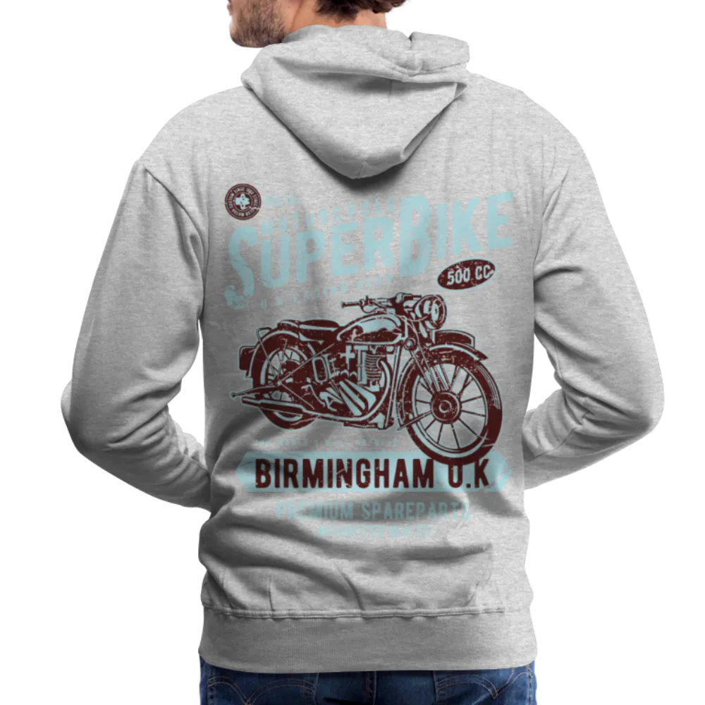 Super Bike Motorcycle Hoodie - Black Fleece Zip-Up