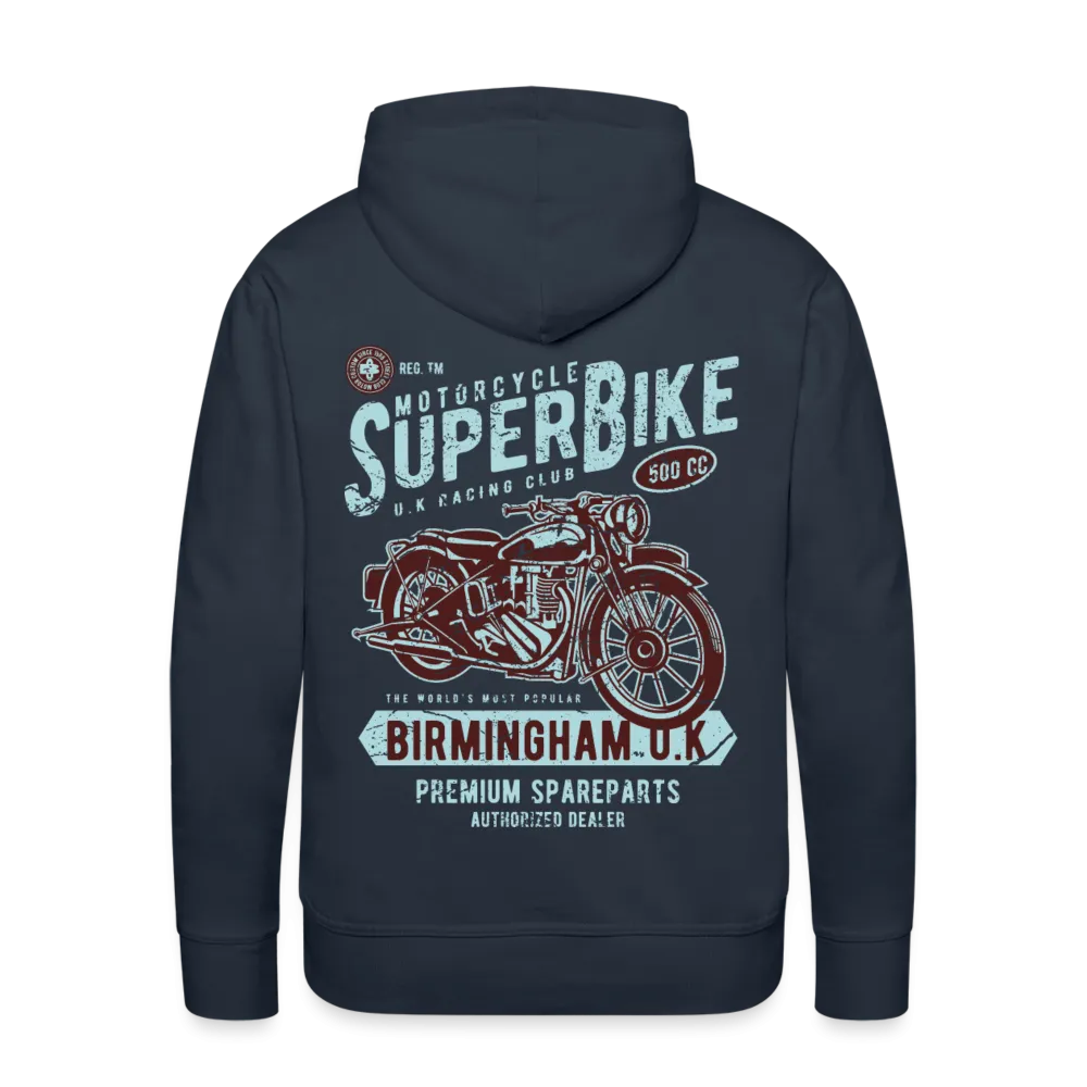 Super Bike Motorcycle Hoodie - Black Fleece Zip-Up