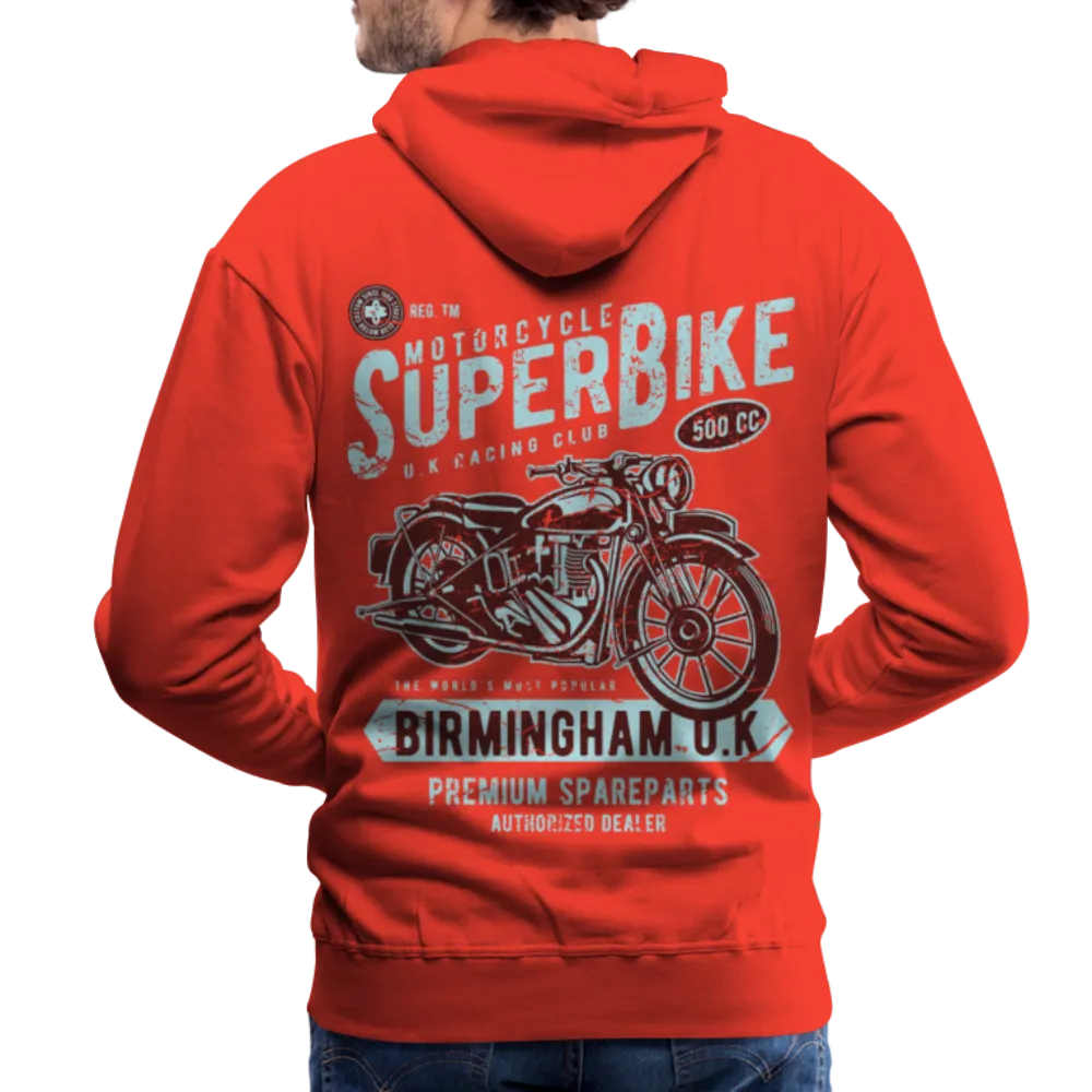 Super Bike Motorcycle Hoodie - Black Fleece Zip-Up