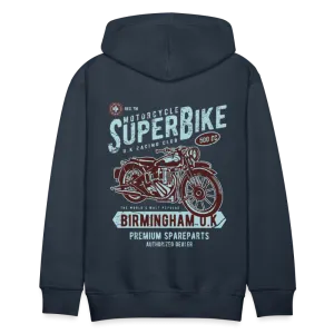 Super Bike Motorcycle Hoodie - Black Fleece Zip-Up