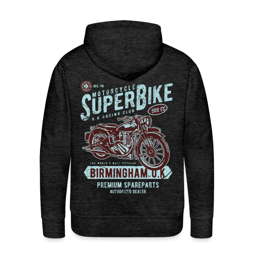 Super Bike Motorcycle Hoodie - Black Fleece Zip-Up