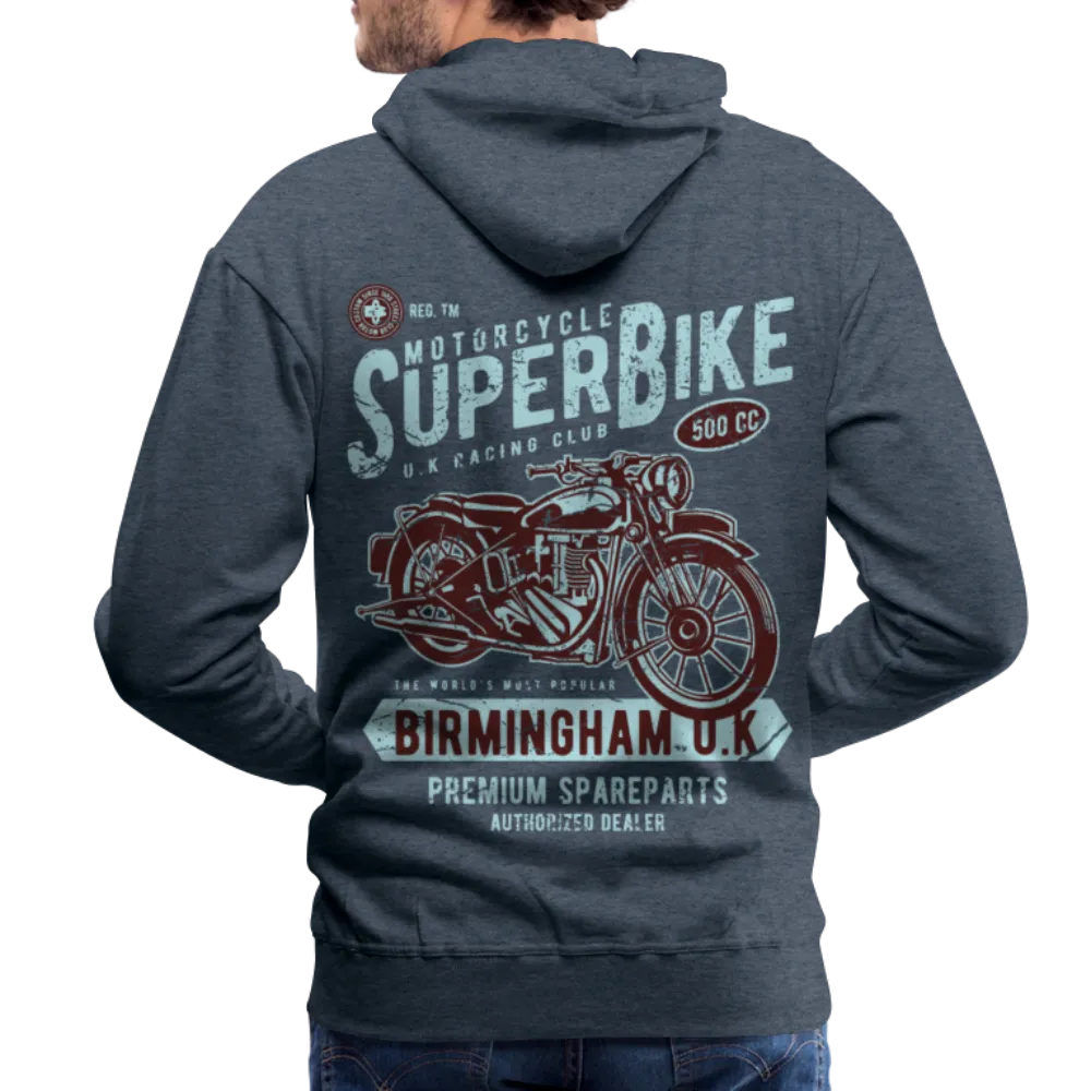 Super Bike Motorcycle Hoodie - Black Fleece Zip-Up