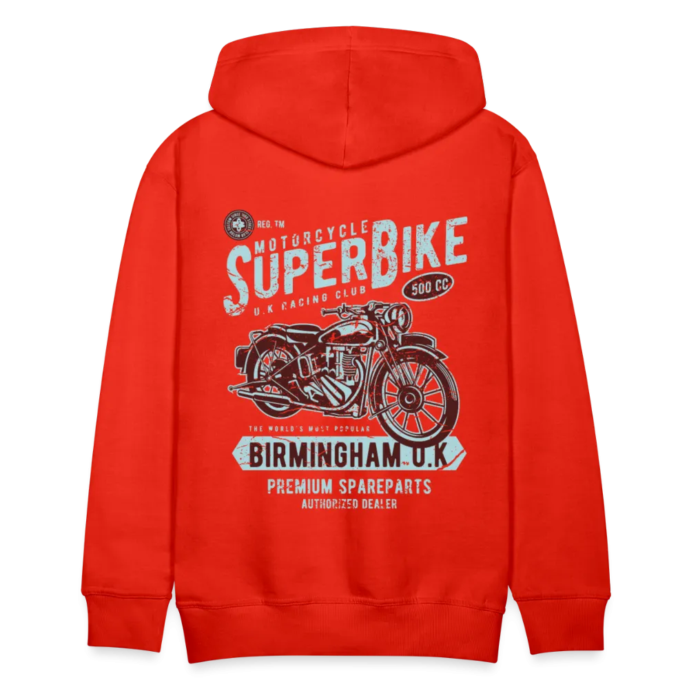 Super Bike Motorcycle Hoodie - Black Fleece Zip-Up