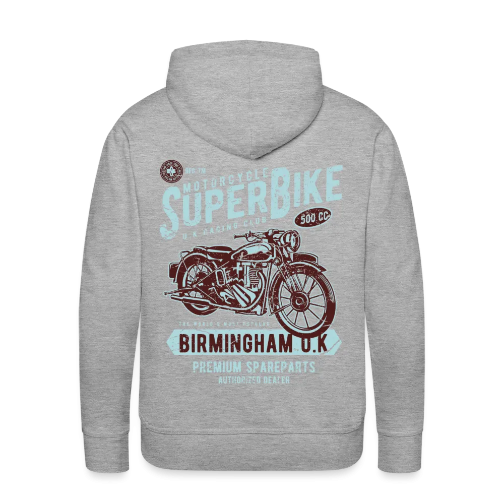 Super Bike Motorcycle Hoodie - Black Fleece Zip-Up