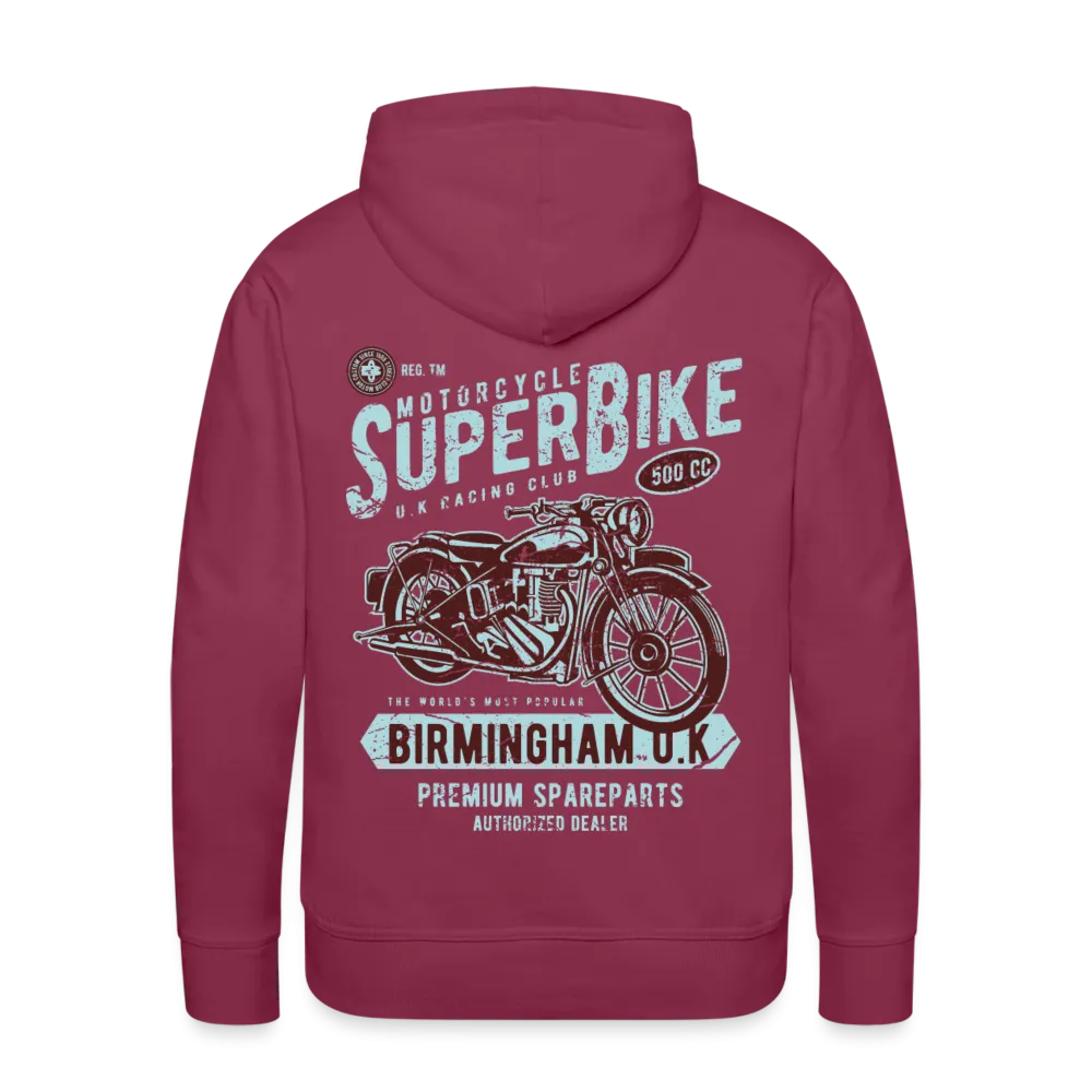 Super Bike Motorcycle Hoodie - Black Fleece Zip-Up