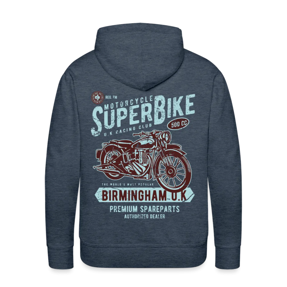 Super Bike Motorcycle Hoodie - Black Fleece Zip-Up