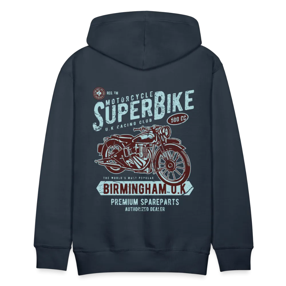 Super Bike Motorcycle Hoodie - Black Fleece Zip-Up
