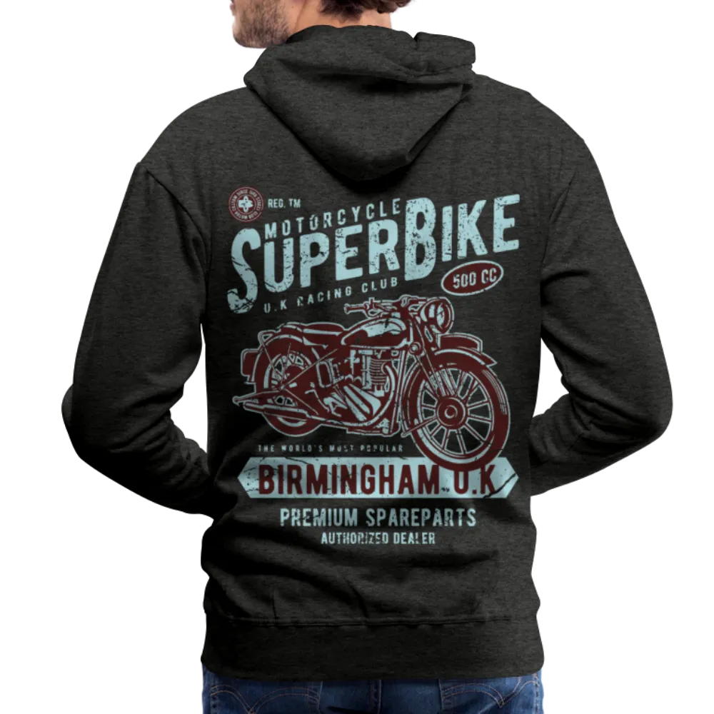 Super Bike Motorcycle Hoodie - Black Fleece Zip-Up