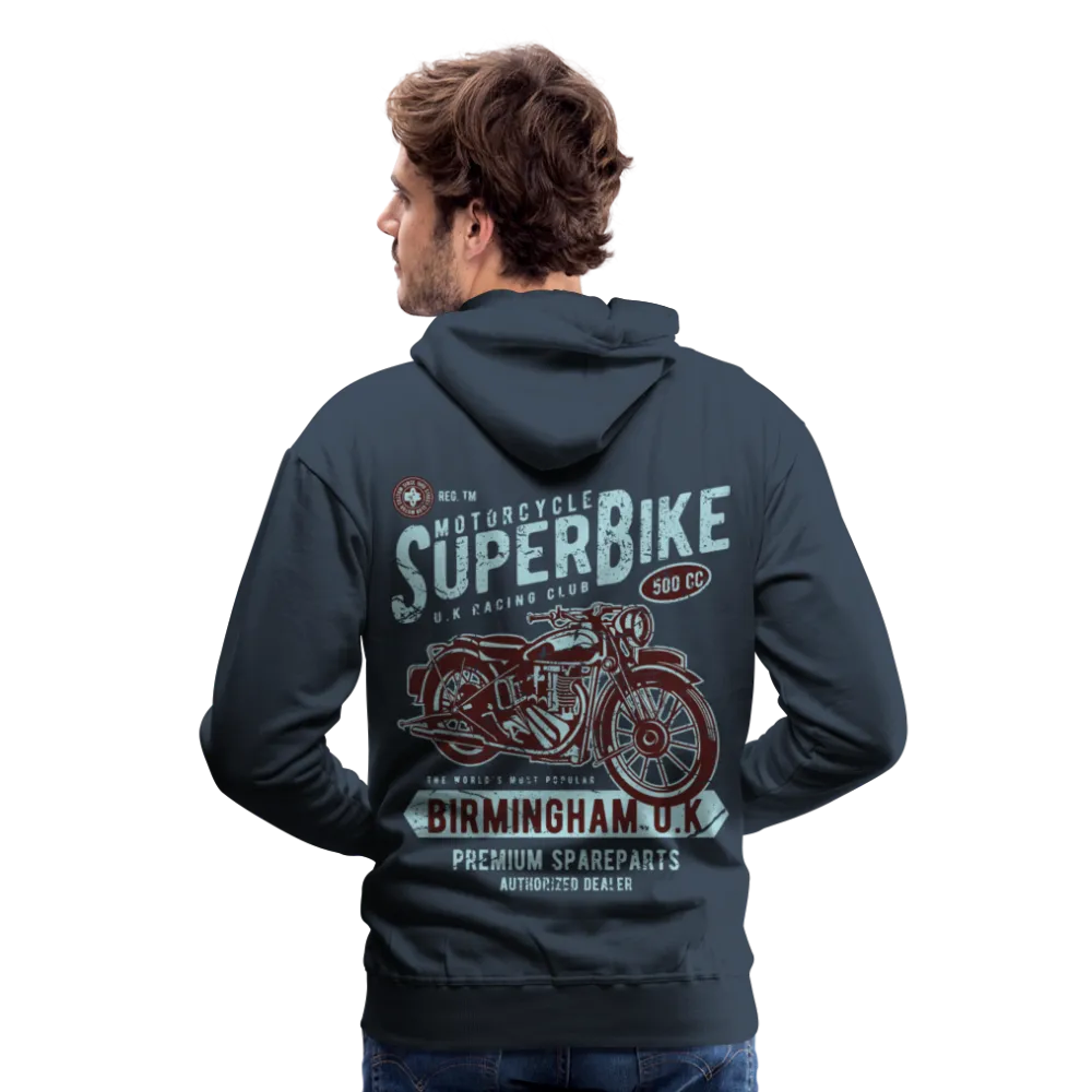 Super Bike Motorcycle Hoodie - Black Fleece Zip-Up