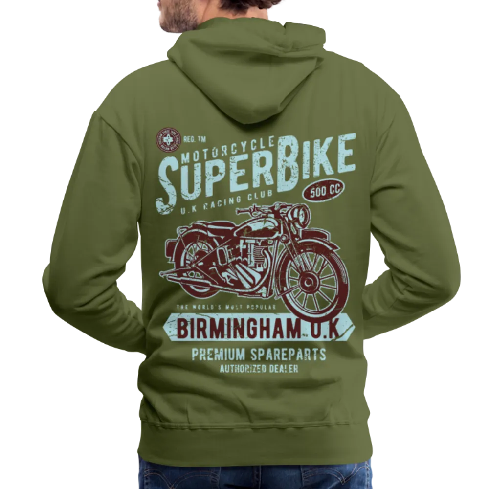 Super Bike Motorcycle Hoodie - Black Fleece Zip-Up