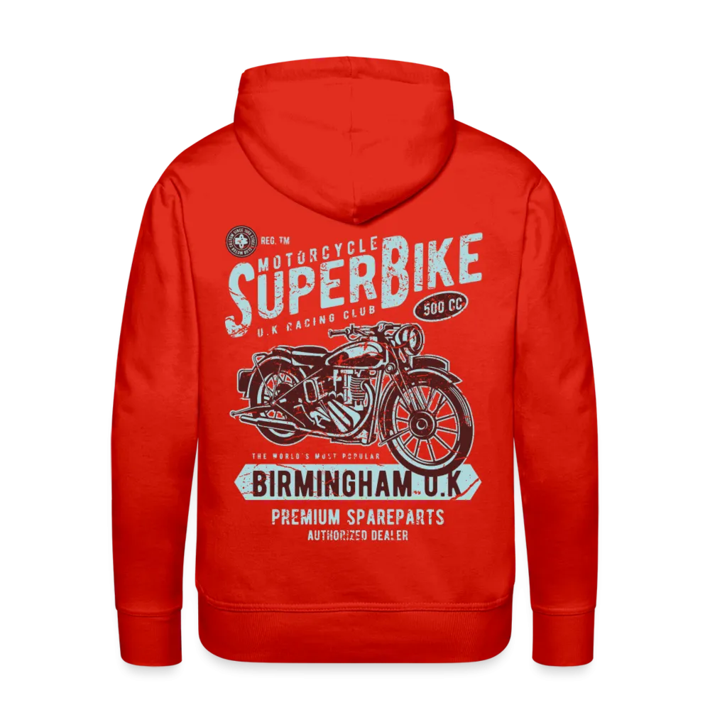 Super Bike Motorcycle Hoodie - Black Fleece Zip-Up