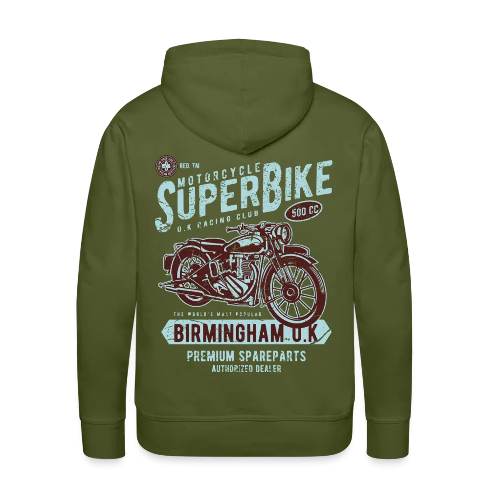 Super Bike Motorcycle Hoodie - Black Fleece Zip-Up
