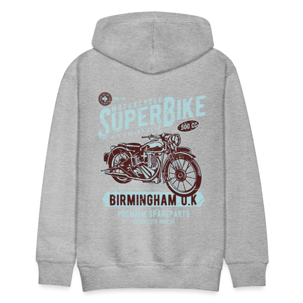 Super Bike Motorcycle Hoodie - Black Fleece Zip-Up