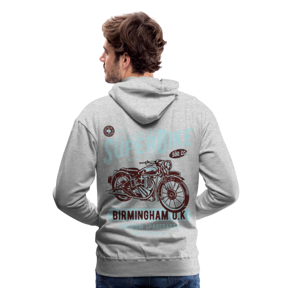 Super Bike Motorcycle Hoodie - Black Fleece Zip-Up
