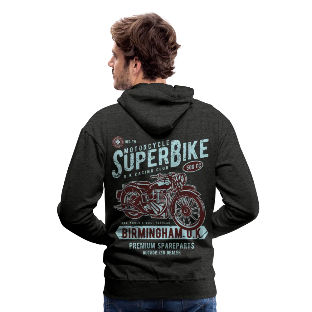 Super Bike Motorcycle Hoodie - Black Fleece Zip-Up