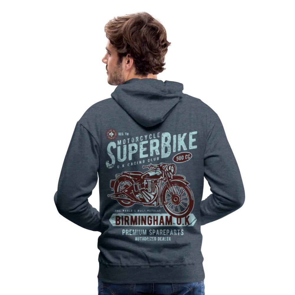 Super Bike Motorcycle Hoodie - Black Fleece Zip-Up
