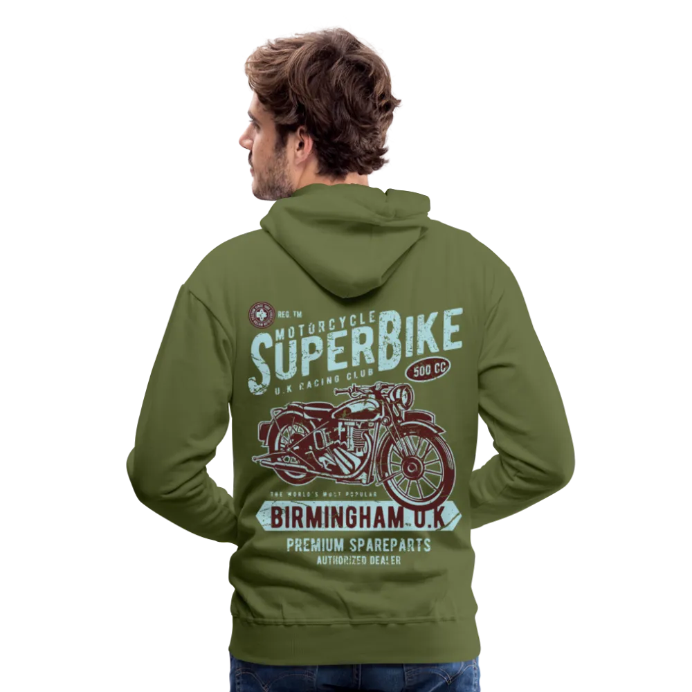 Super Bike Motorcycle Hoodie - Black Fleece Zip-Up