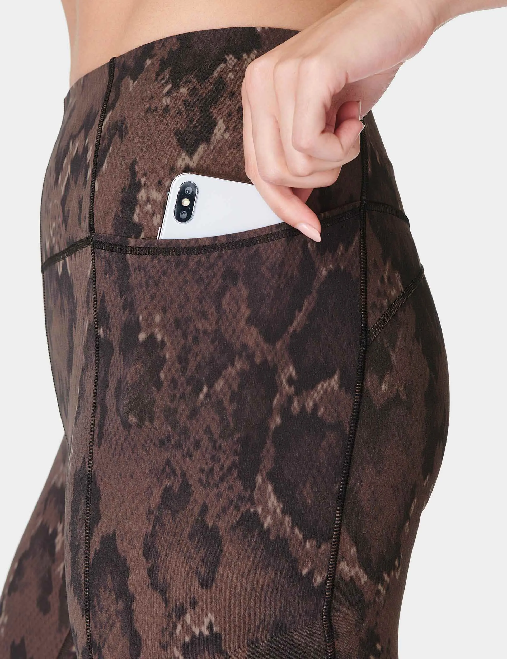 Super Soft 7/8 Yoga Leggings - Brown Python Print