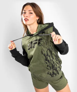 Sweatshirt à Capuche Femme UFC Venum Authentic Fight Week - Kaki