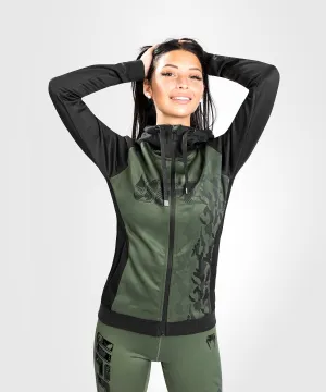 Sweatshirt Zippé Femme UFC Venum Authentic Fight Week - Kaki