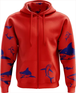 Swim with Sharks Full Zip Hoodies Jacket