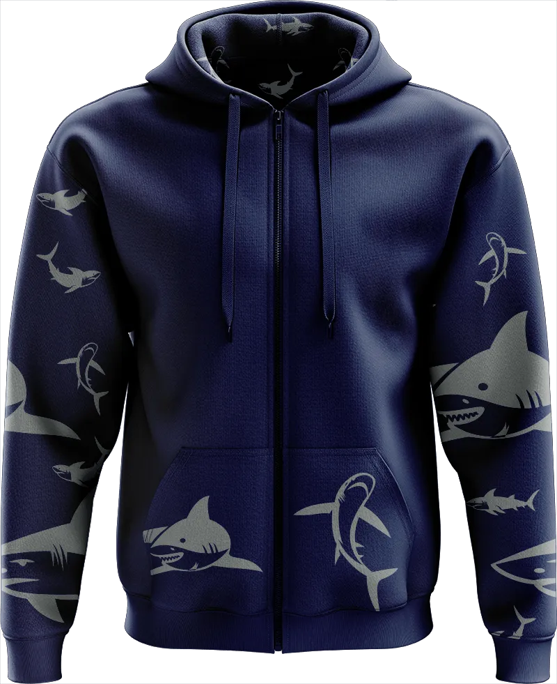 Swim with Sharks Full Zip Hoodies Jacket