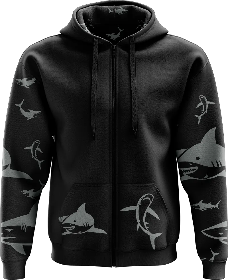 Swim with Sharks Full Zip Hoodies Jacket