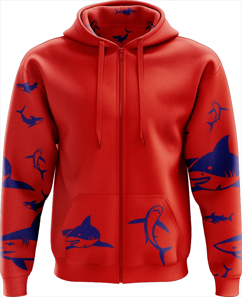 Swim with Sharks Full Zip Hoodies Jacket