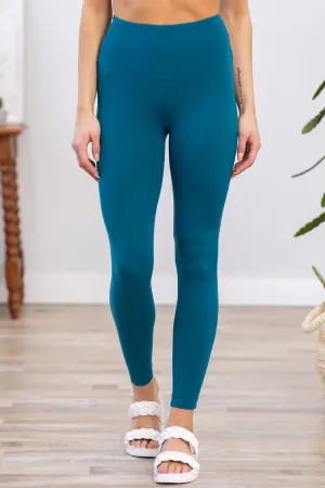 Teal Wide Waistband Leggings