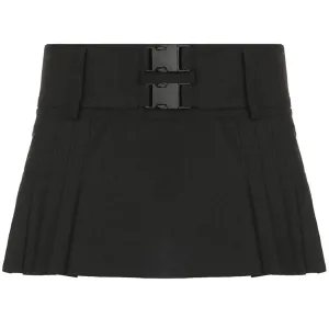Techwear High Waist Buckle Cropped Skirt