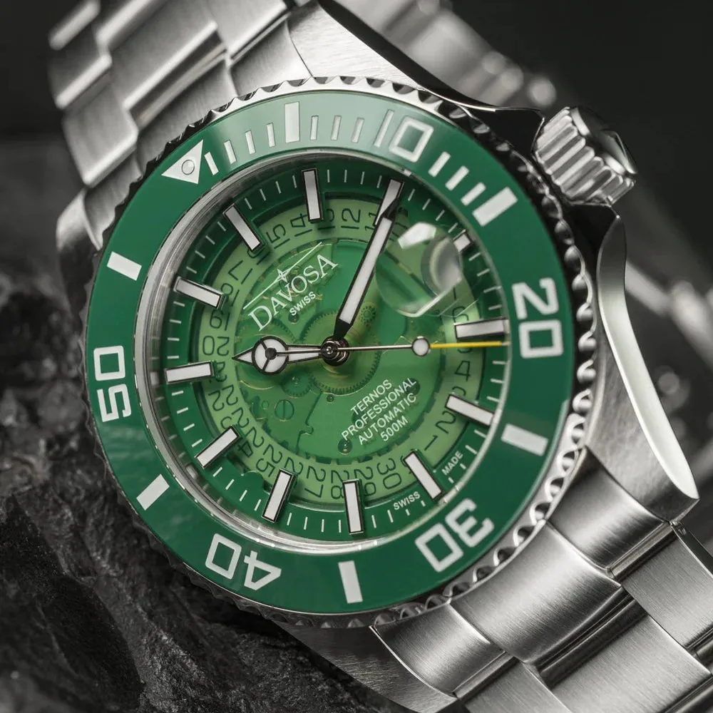 Ternos Professional Auto Nebulous 500m Green Diving Watch 16153570 Holiday package