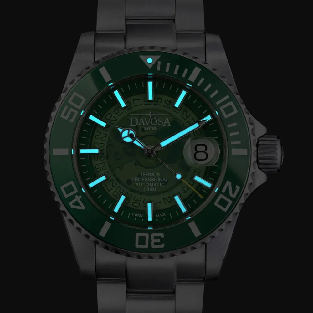 Ternos Professional Auto Nebulous 500m Green Diving Watch 16153570 Holiday package
