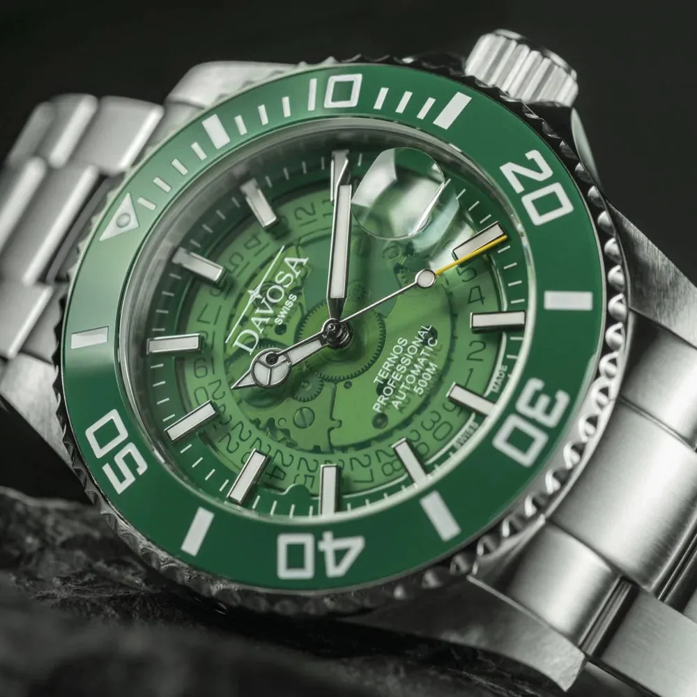 Ternos Professional Auto Nebulous 500m Green Diving Watch 16153570 Holiday package