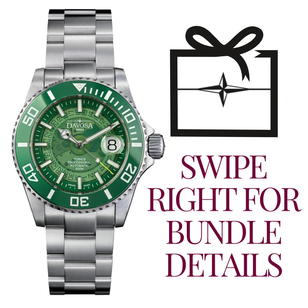 Ternos Professional Auto Nebulous 500m Green Diving Watch 16153570 Holiday package