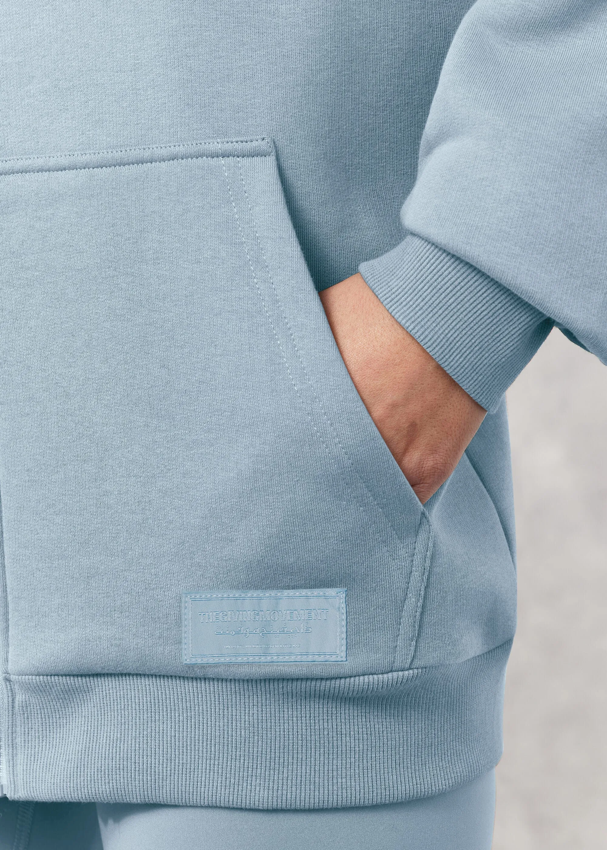 THE GIVING MOVEMENT COTTON OVERSIZED ZIP HOODIE