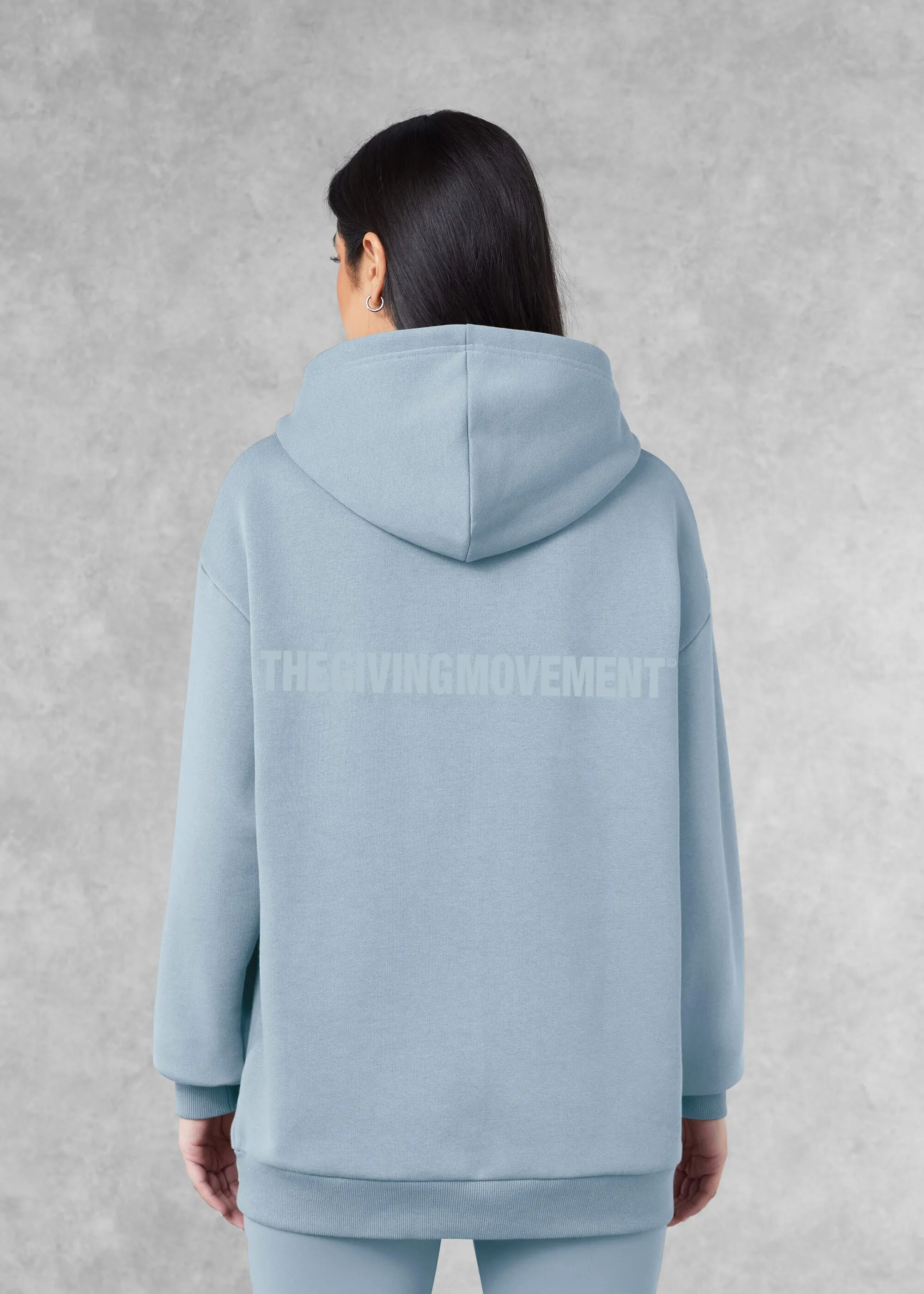 THE GIVING MOVEMENT COTTON OVERSIZED ZIP HOODIE