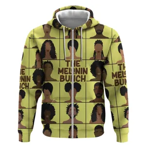 The Melanin Bunch African Zip Hoodie Afro Black People DT03