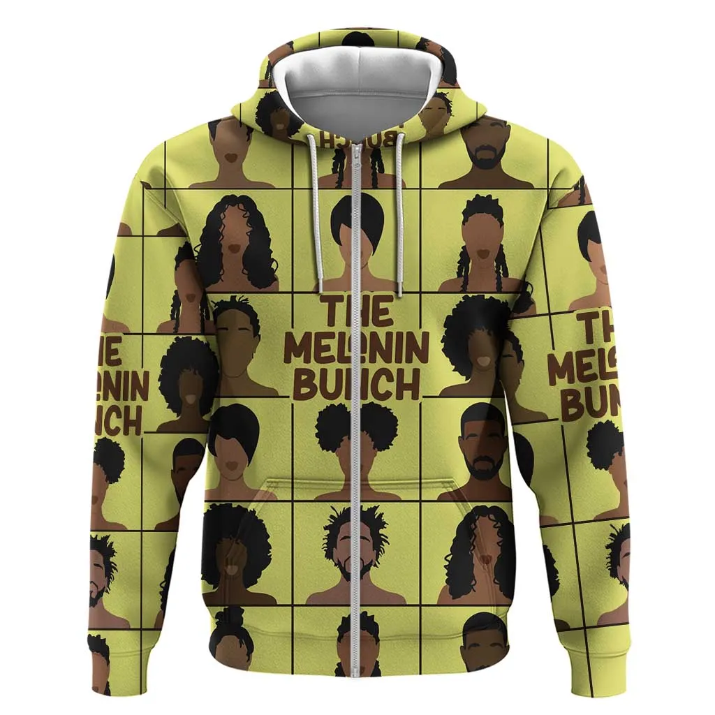The Melanin Bunch African Zip Hoodie Afro Black People DT03