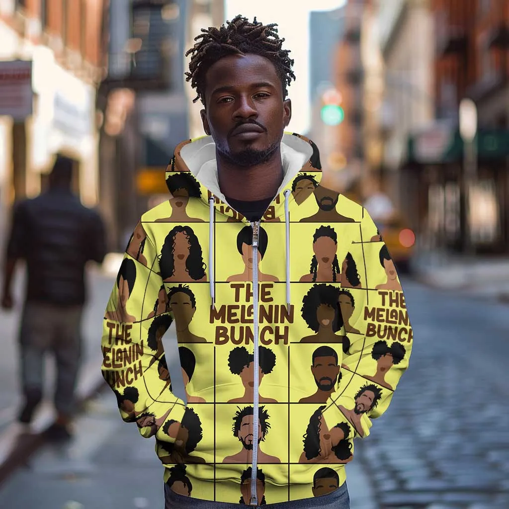 The Melanin Bunch African Zip Hoodie Afro Black People DT03