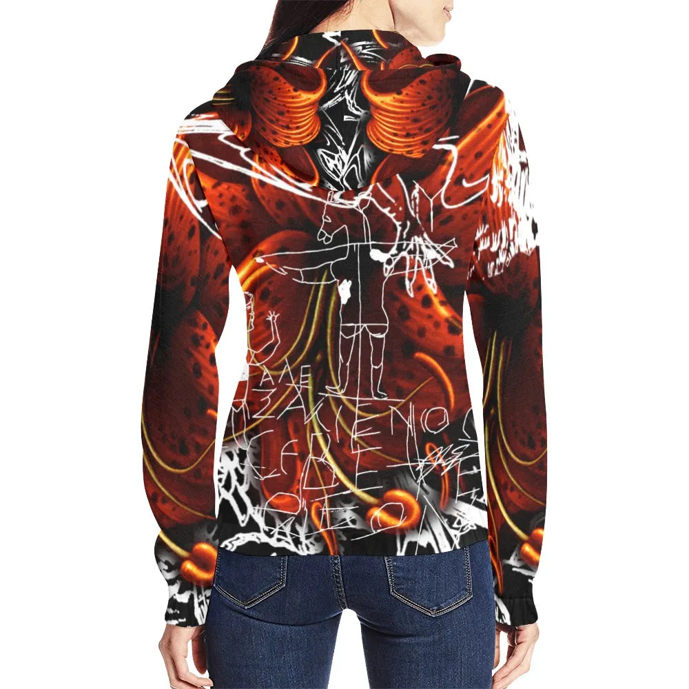 Tiger Lily Chasing the Dragon Women's Full Zip Hoodie