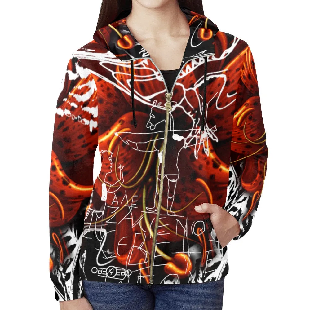 Tiger Lily Chasing the Dragon Women's Full Zip Hoodie