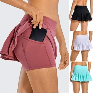 Tiktok Hot Sell Popular Women's Sports Tennis Golf Skirt Pants Pleated Shorts Back Waist Pocket Zipper Plus Size Skirt Pants