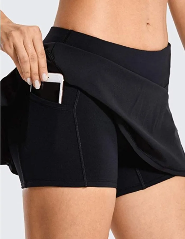 Tiktok Hot Sell Popular Women's Sports Tennis Golf Skirt Pants Pleated Shorts Back Waist Pocket Zipper Plus Size Skirt Pants