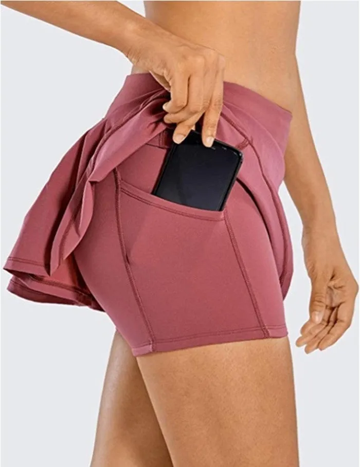 Tiktok Hot Sell Popular Women's Sports Tennis Golf Skirt Pants Pleated Shorts Back Waist Pocket Zipper Plus Size Skirt Pants